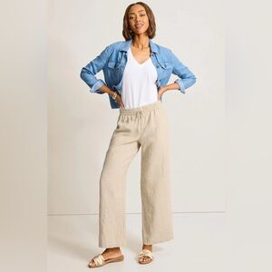 Tommy Bahama Women’s Tan Lightweight 100% Linen Drawstring Easy Pants